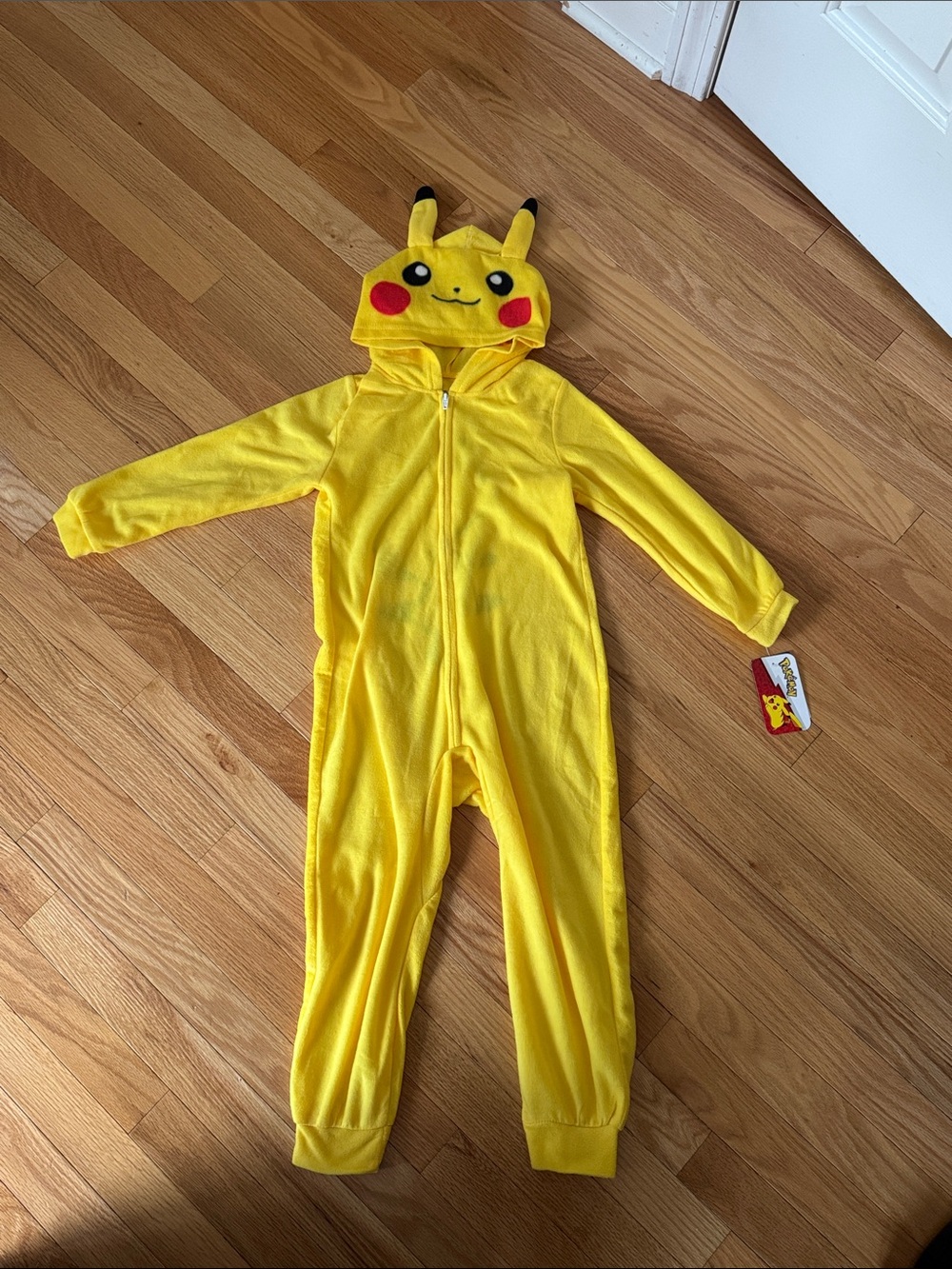 Pokemon Pikachu Yellow Kids Hooded One-Piece Footie